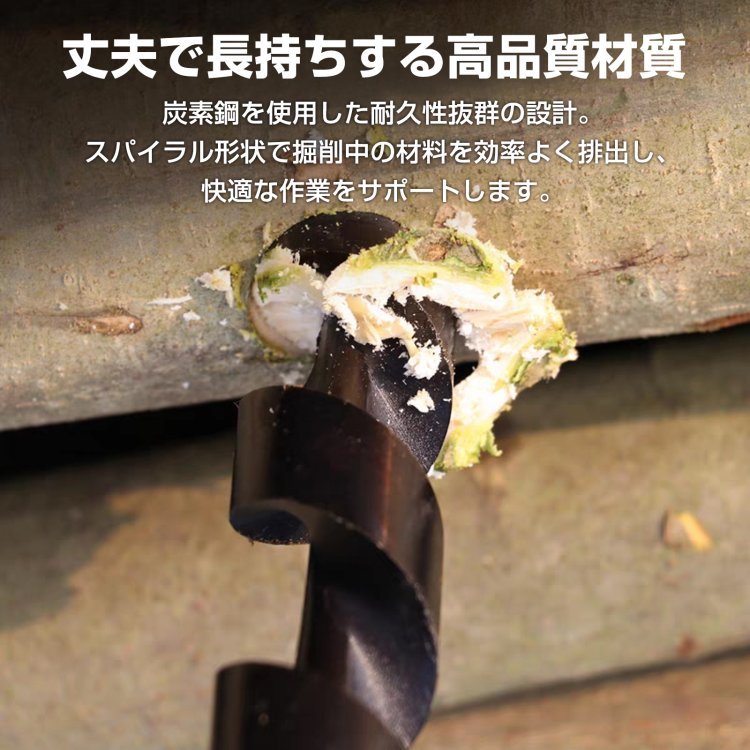 ウッドオーガードリル オーガービット 木工スパイラルホールハンドドリル 高精度 炭素鋼 持ち運び便利 防錆加工 耐久性ある 穴あけ作業 DIY作業 キャンプ ハイキング お釣り アウトドア od654 - 画像 (8)
