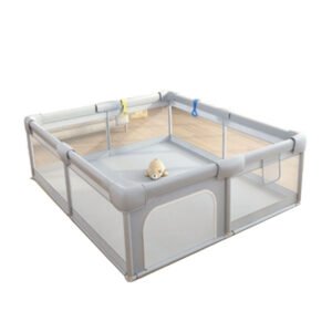 ベビーサークル メッシュ 四角 200cm×180cm 約2畳 通常サイズ ハイタイプ ファスナー扉付き ベビーサークル 組み立て式 洗えるカバー 赤ちゃん お昼寝 安全 柵 セーフティーグッズ  D-29