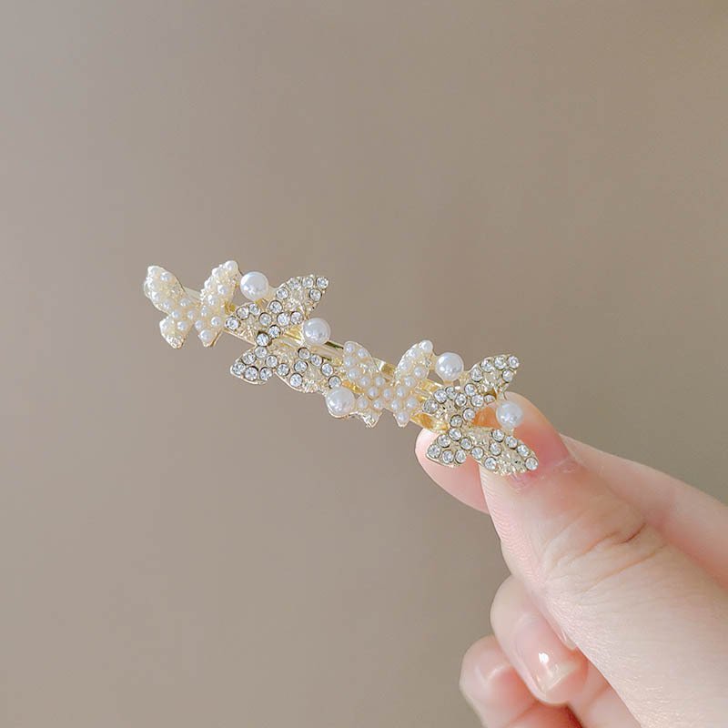 ヘアクリップ パール ヘアピン 一字型ピン ダッククリップ おしゃれ 髪留め キラキラ 髪飾り ヘアアクセサリー レディース 女の子 パーティ 入学式 卒業式 jtl003 - 画像 (5)