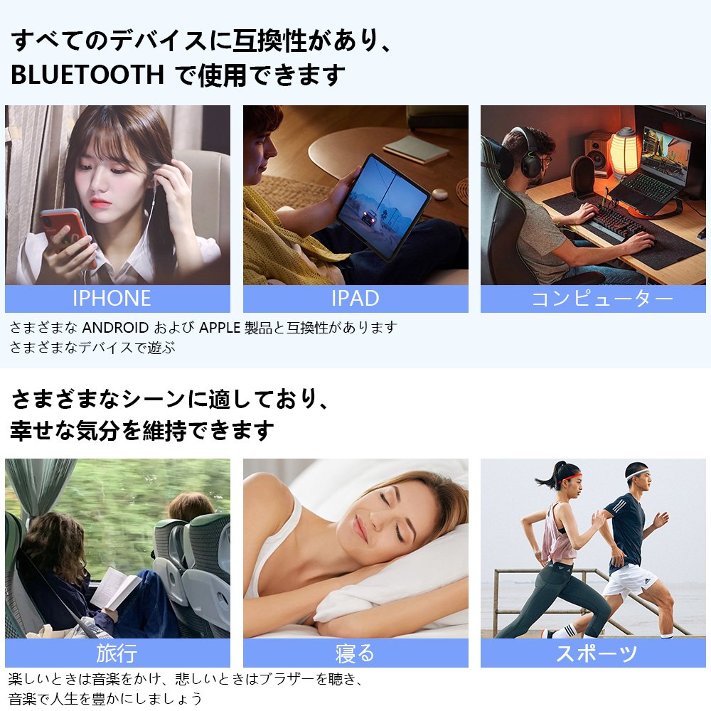 ワイヤレスイヤホン bluetooth イヤホン 高音質 EDR搭載 iPhone Android bluetooth5.3 自動ペアリング 長時間再生 Type‐C充電 IPX4防水 AAC対応 片耳 通話 A-06 - 画像 (7)